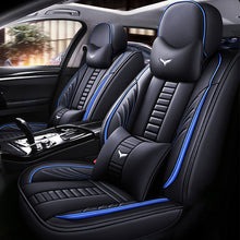 Load image into Gallery viewer, Full Coverage Black Leather Car Seat Cover Mechanical Luxury Style, Automotive Vehicle Cushion Universal Fit