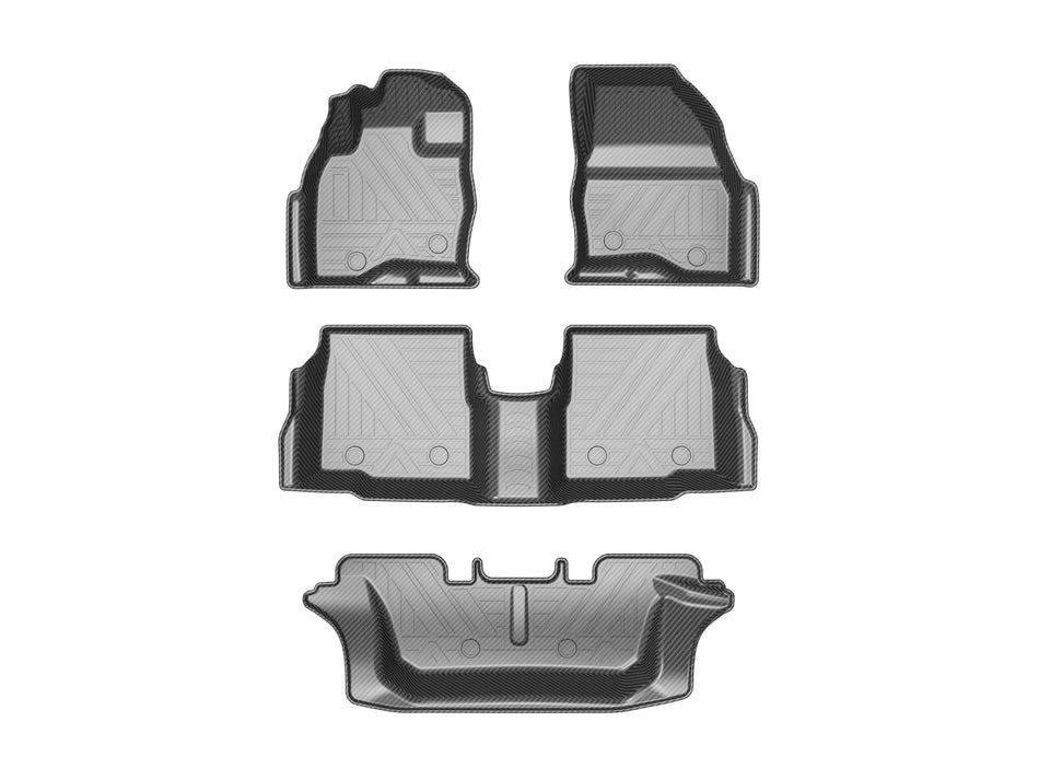 2016-2019 Ford Explorer TPV Floor Mats, 7-Seat, Vehicle-Specific All-Weather Interior Liners