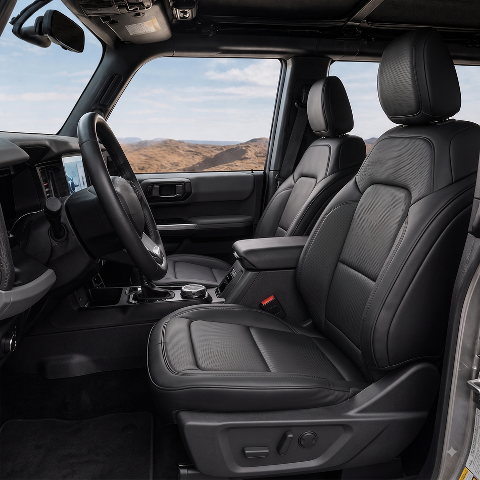 2021-2026 Ford bronco Seat Covers, Black, 5-Seat Standard Set, Vehicle-Specific Interior Protection