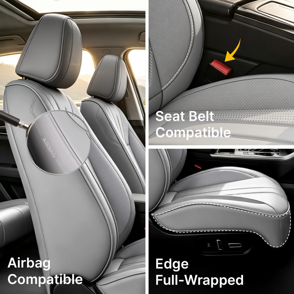 Style 64, Gray, Universal Car Seat Covers, 5-Seat Standard Set, Easy-Clean Interior Protection