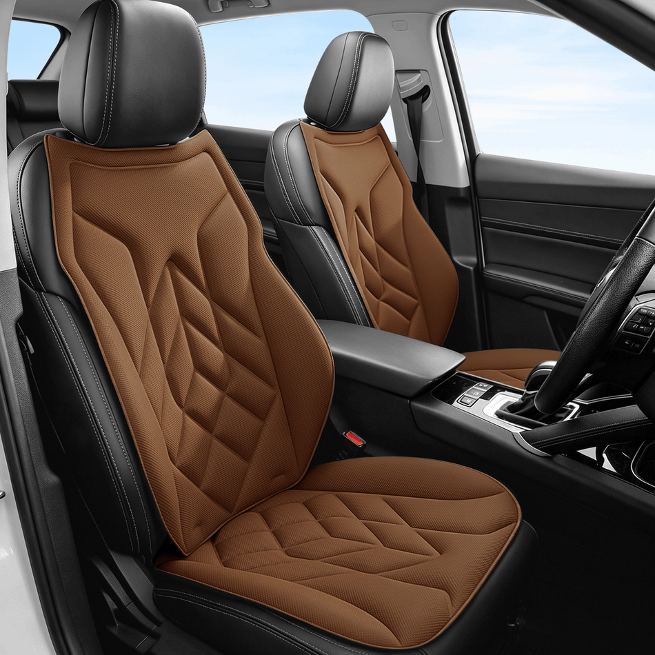 Brown Seaweed Fiber Car Seat Cushions, 5-Seat Standard Set, Universal Fit Interior Comfort Pads