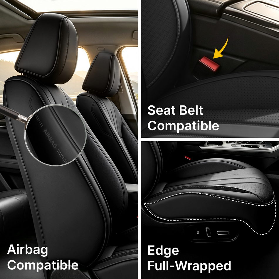 Style 64, Black, Universal Car Seat Covers, 5-Seat Standard Set, Easy-Clean Interior Protection
