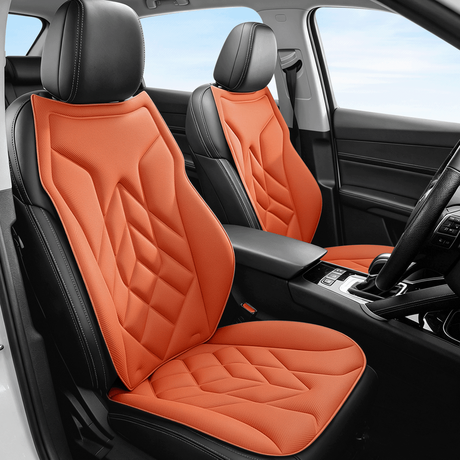Orange Seaweed Fiber Car Seat Cushions, 5-Seat Standard Set, Universal Fit Interior Comfort Pads