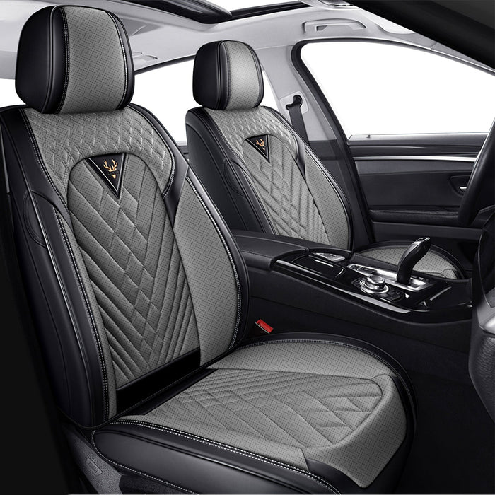 Style 45, Black/Gray, Universal Car Seat Covers, 2-Seat Front Set, Easy-Clean Interior Protection