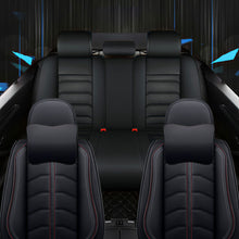 Load image into Gallery viewer, Full Coverage Black Leather Car Seat Cover Light Luxury Style, Automotive Vehicle Cushion Universal Fit