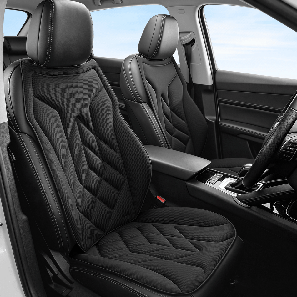 Black Seaweed Fiber Car Seat Cushions, 5-Seat Standard Set, Universal Fit Interior Comfort Pads