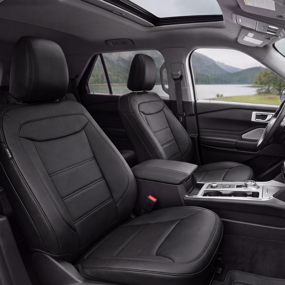 2020-2024 Ford Explorer Seat Covers, Black, 7-Seat Standard Set, Vehicle-Specific Interior Protection