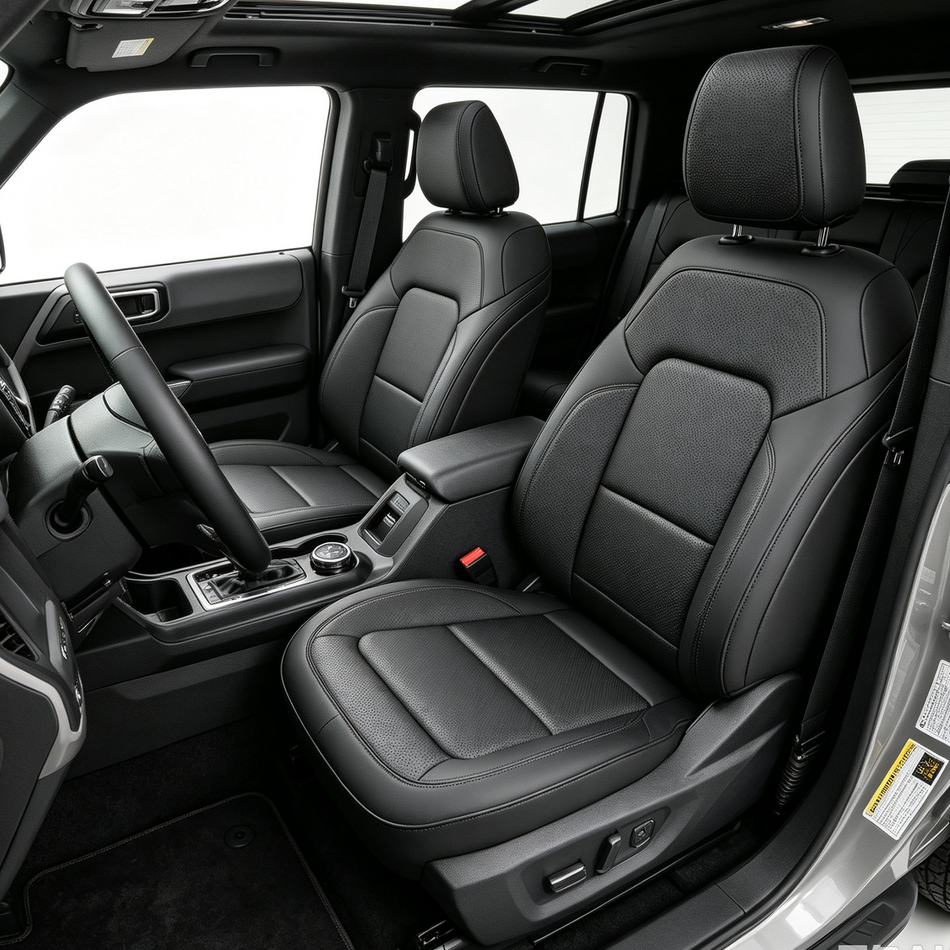 2021-2026 Ford bronco Seat Covers, Black, 5-Seat Standard Set, Vehicle-Specific Interior Protection