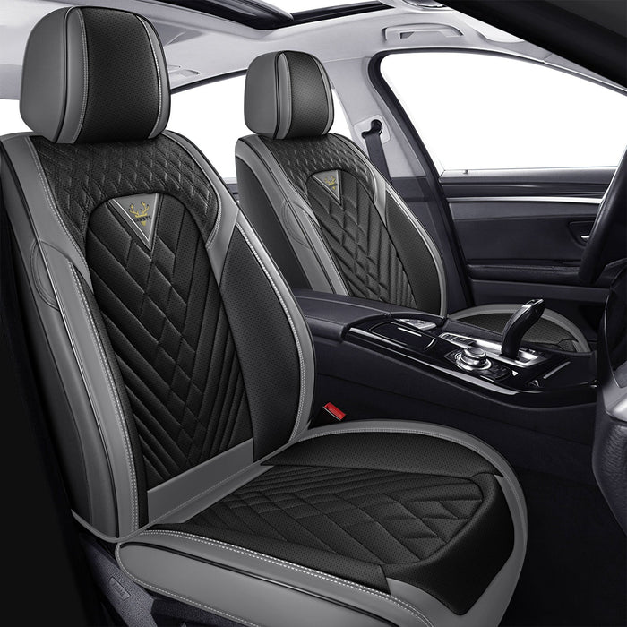 Style 45, Gray/Black, Universal Car Seat Covers, 2-Seat Front Set, Easy-Clean Interior Protection