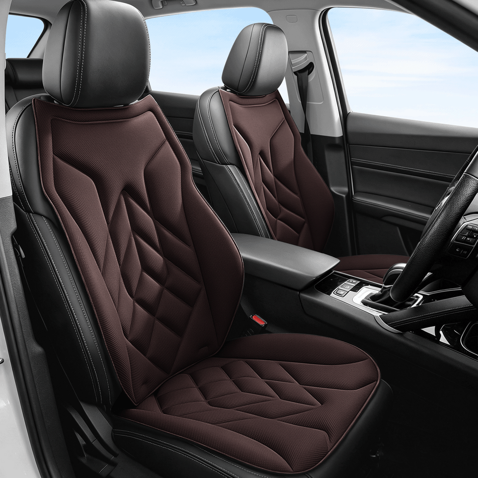 Coffee Seaweed Fiber Car Seat Cushions, 5-Seat Standard Set, Universal Fit Interior Comfort Pads