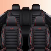 Load image into Gallery viewer, Full Coverage Black Leather Car Seat Cover Sports’ Standard Style, Automotive Vehicle Cushion Universal Fit