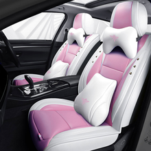 Load image into Gallery viewer, Full Coverage Black Leather Car Seat Cover Street Luxury Style, Automotive Vehicle Cushion Universal Fit