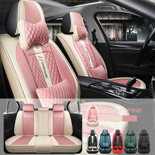 Load image into Gallery viewer, Full Coverage Black Leather Car Seat Cover Street Luxury Style, Automotive Vehicle Cushion Universal Fit