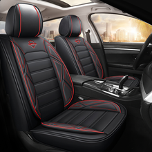 Load image into Gallery viewer, Full Coverage Black Leather Car Seat Cover Sports’ Standard Style, Automotive Vehicle Cushion Universal Fit