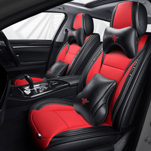 Load image into Gallery viewer, Full Coverage Black Leather Car Seat Cover Street Luxury Style, Automotive Vehicle Cushion Universal Fit