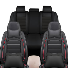 Load image into Gallery viewer, Full Coverage Black Leather Car Seat Cover Sports’  Luxury Style, Automotive Vehicle Cushion Universal Fit