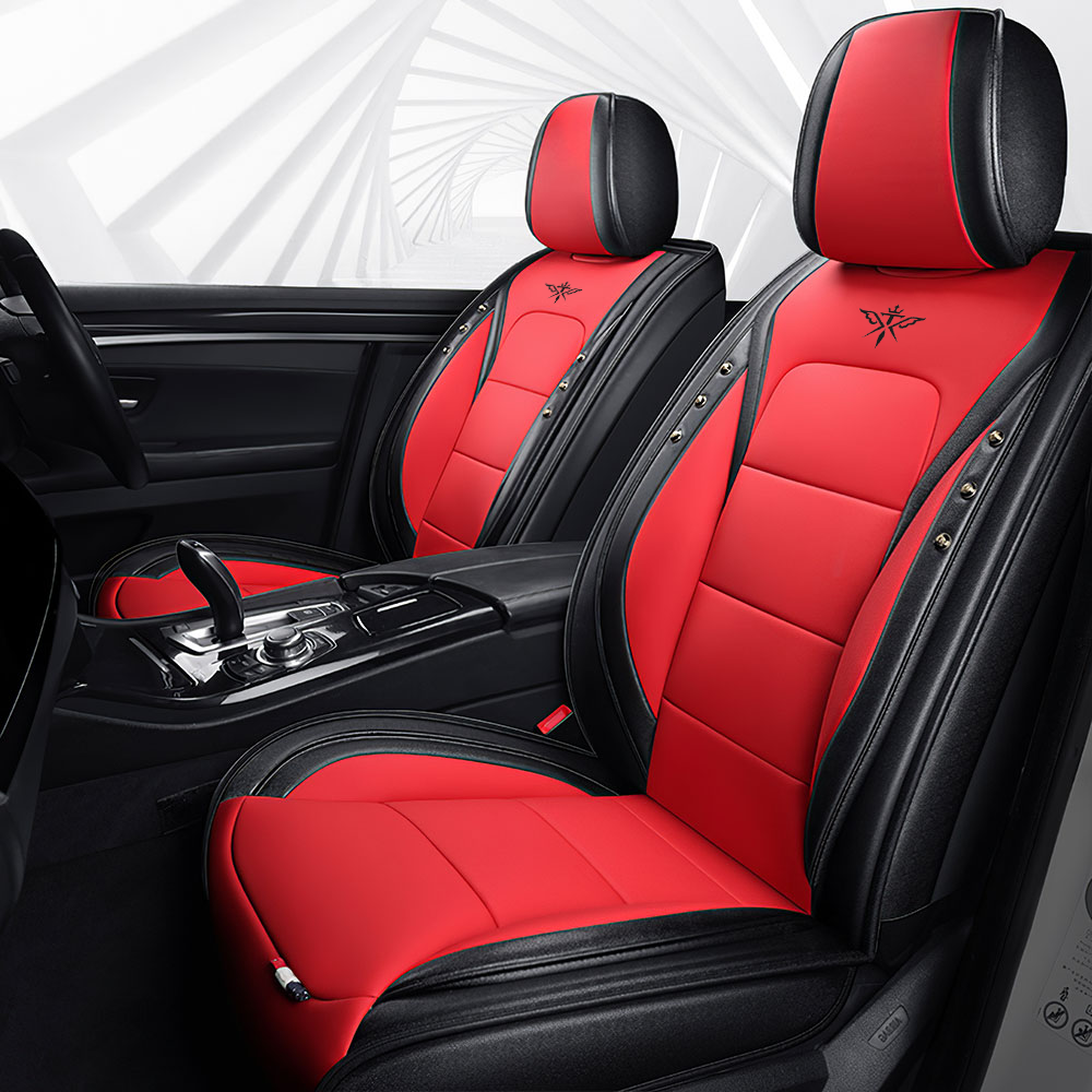 Full Coverage Black Leather Car Seat Cover Street Standard Style, Automotive Vehicle Cushion Universal Fit