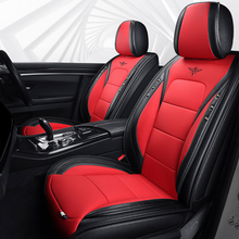 Load image into Gallery viewer, Full Coverage Black Leather Car Seat Cover Street Standard Style, Automotive Vehicle Cushion Universal Fit