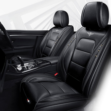 Load image into Gallery viewer, Full Coverage Black Leather Car Seat Cover Street Standard Style, Automotive Vehicle Cushion Universal Fit