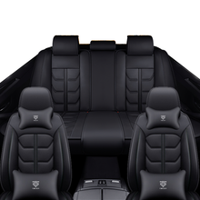 Load image into Gallery viewer, Full Coverage Black Leather Car Seat Cover Light Luxury Style, Automotive Vehicle Cushion Universal Fit