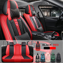 Load image into Gallery viewer, Full Coverage Black Leather Car Seat Cover Street Luxury Style, Automotive Vehicle Cushion Universal Fit