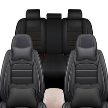 Load image into Gallery viewer, Full Coverage Black Leather Car Seat Cover Sports’  Luxury Style, Automotive Vehicle Cushion Universal Fit