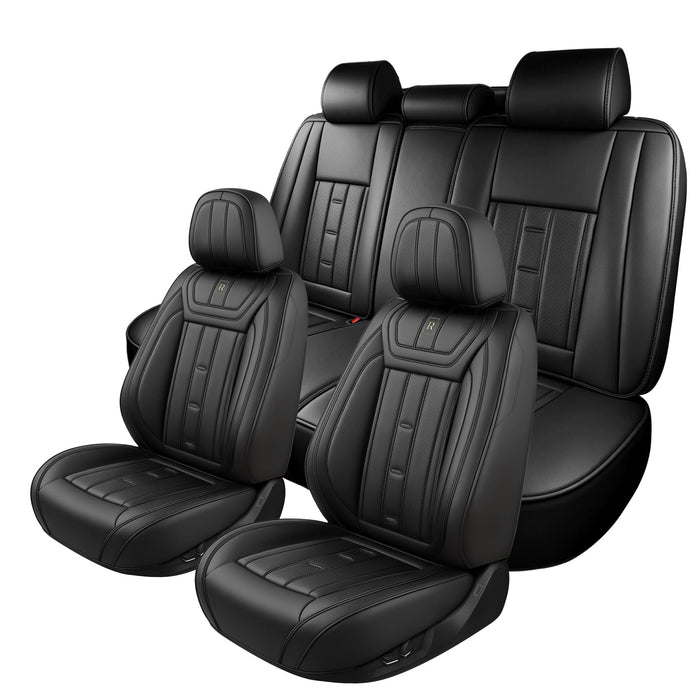 Style 63, Black, Universal Car Seat Covers, 5-Seat Standard Set, Easy-Clean Interior Protection