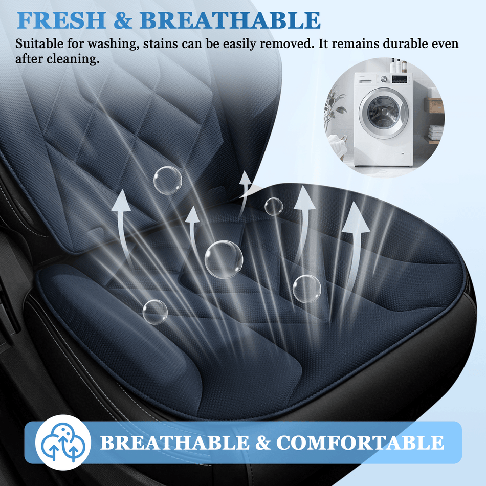 Blue Seaweed Fiber Car Seat Cushions, 5-Seat Standard Set, Universal Fit Interior Comfort Pads