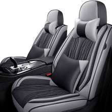 Load image into Gallery viewer, Full Coverage Black Leather Car Seat Cover Mechanical Luxury Style, Automotive Vehicle Cushion Universal Fit