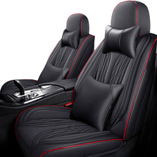 Load image into Gallery viewer, Full Coverage Black Leather Car Seat Cover Mechanical Luxury Style, Automotive Vehicle Cushion Universal Fit