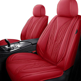 Full Coverage Black Leather Car Seat Cover Mechanical Standard Style, Automotive Vehicle Cushion Universal Fit