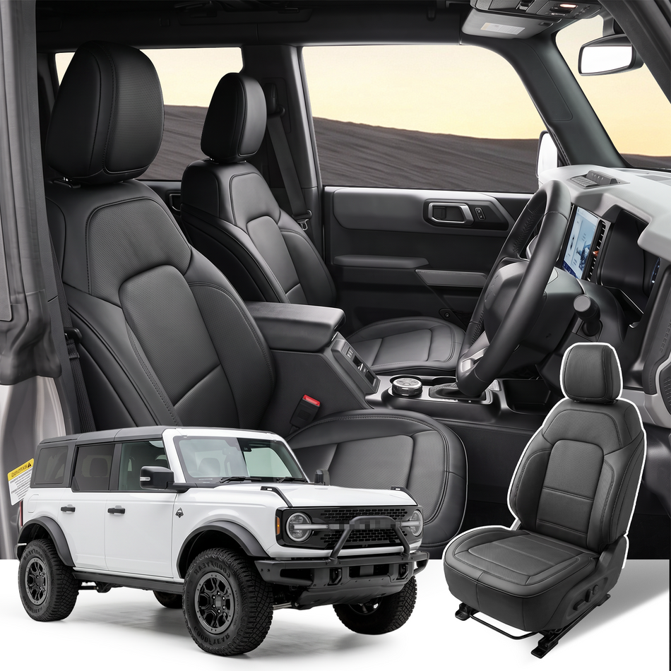 2020-2024 Ford Explorer Seat Covers, Black, 6-Seat Standard Set, Vehicle-Specific Interior Protection