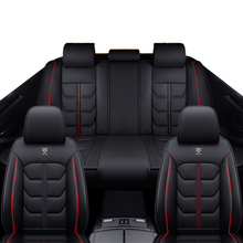 Load image into Gallery viewer, Full Coverage Black Leather Car Seat Cover Light Standard Style, Automotive Vehicle Cushion Universal Fit