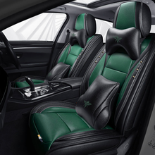 Load image into Gallery viewer, Full Coverage Black Leather Car Seat Cover Street Luxury Style, Automotive Vehicle Cushion Universal Fit