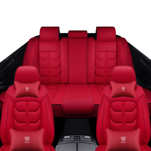 Load image into Gallery viewer, Full Coverage Black Leather Car Seat Cover Light Luxury Style, Automotive Vehicle Cushion Universal Fit