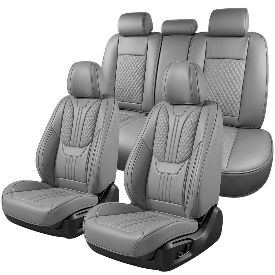 Style 66, Gray, Universal Car Seat Covers, 5-Seat Standard Set, Easy-Clean Interior Protection