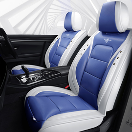 Full Coverage Black Leather Car Seat Cover Street Standard Style, Automotive Vehicle Cushion Universal Fit
