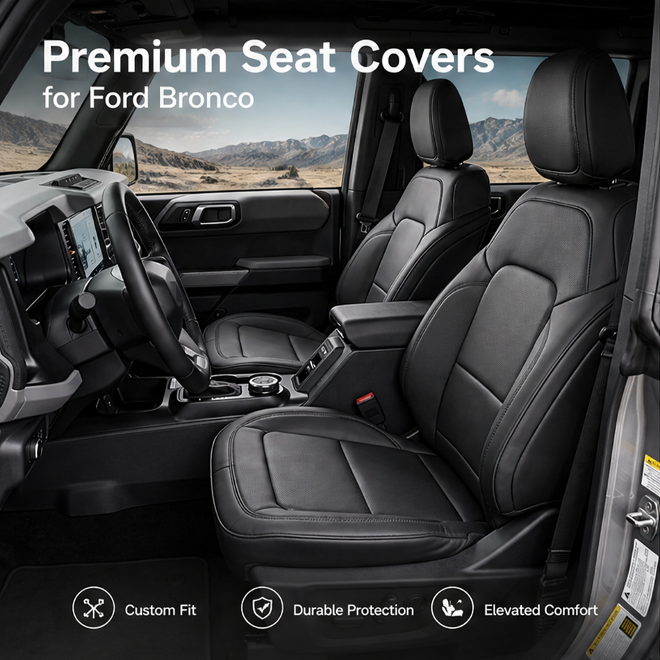 2016-2019 Ford Explorer Seat Covers, Black, 7-Seat Standard Set, Vehicle-Specific Interior Protection