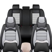 Load image into Gallery viewer, Full Coverage Black Leather Car Seat Cover Sports’  Luxury Style, Automotive Vehicle Cushion Universal Fit