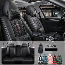 Load image into Gallery viewer, Full Coverage Black Leather Car Seat Cover Street Luxury Style, Automotive Vehicle Cushion Universal Fit