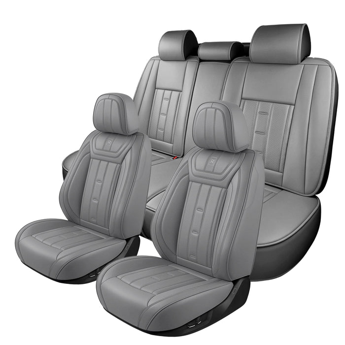Style 63, Gray, Universal Car Seat Covers, 5-Seat Standard Set, Easy-Clean Interior Protection
