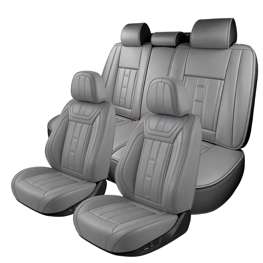 Style 63, Gray, Universal Car Seat Covers, 5-Seat Standard Set, Easy-Clean Interior Protection