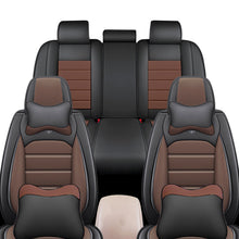 Load image into Gallery viewer, Full Coverage Black Leather Car Seat Cover Sports’  Luxury Style, Automotive Vehicle Cushion Universal Fit