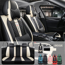 Load image into Gallery viewer, Full Coverage Black Leather Car Seat Cover Street Luxury Style, Automotive Vehicle Cushion Universal Fit