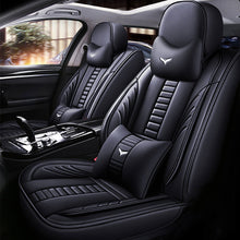 Load image into Gallery viewer, Full Coverage Black Leather Car Seat Cover Mechanical Luxury Style, Automotive Vehicle Cushion Universal Fit