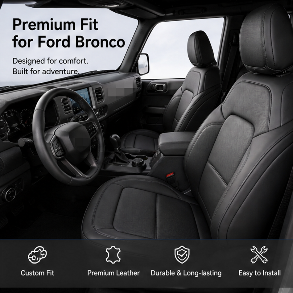 2020-2024 Ford Explorer Seat Covers, Black, 6-Seat Standard Set, Vehicle-Specific Interior Protection