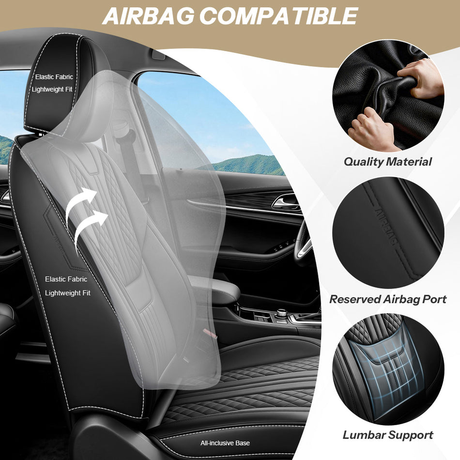 Style 66, Black, Universal Car Seat Covers, 5-Seat Standard Set, Easy-Clean Interior Protection