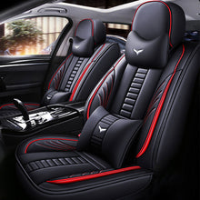 Load image into Gallery viewer, Full Coverage Black Leather Car Seat Cover Mechanical Luxury Style, Automotive Vehicle Cushion Universal Fit