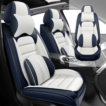 Load image into Gallery viewer, Full Coverage Black Leather Car Seat Cover Classical Luxury Style, Automotive Vehicle Cushion Universal Fit