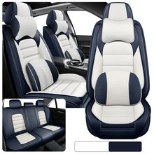 Load image into Gallery viewer, Full Coverage Black Leather Car Seat Cover Classical Luxury Style, Automotive Vehicle Cushion Universal Fit
